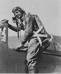 O'Neill onboard his P-47 Eugene O'Neill P-47.jpg