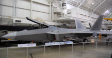 F-22A 91-4003 at the National Museum of the United States Air Force in Dayton, Ohio F-22 91-4003 Museum.png