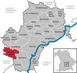 Läget för Fahrenzhausen i Landkreis Freising