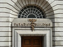 The building's entrance Faraday Building.jpg