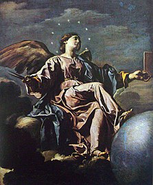 Francesco Cozza : Urânia, huile sur toile, c. 1667.