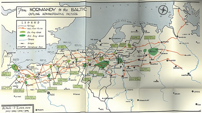 Location of the 21st Army Group roadheads From Normandy to the Baltic - Outline Administrative Picture.jpg