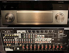 Front and rear panel of Yamaha RX-A2020 AV receiver.jpg