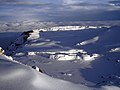 Der Furtwängler-Gletscher auf dem Kilimandscharo. Nur hier gibt es in Afrika noch Gletscher.