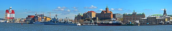 Panoramic view of Gothenburg's downtown coast line