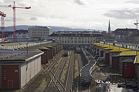 Ehemaliger Güterbahnhof; Aufnahme aus dem Jahr 2016, vor dem Abriss des Gebäudes