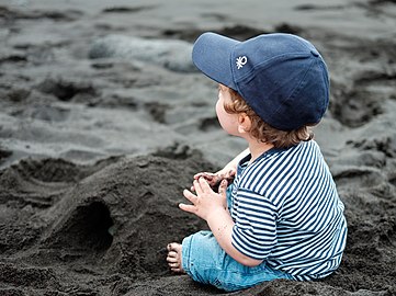 Gabriel at the San Marcos beach, Icod de los Vinos, Tenerife, Spain