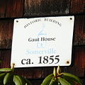 The identifying sign on the face of the Samuel Gaut House