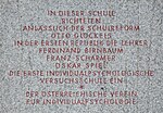 Erste Individualpsychologische Versuchsschule - Gedenktafel