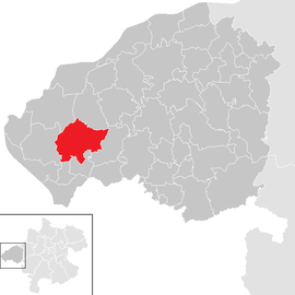 Poloha obce Geretsberg v okrese Braunau am Inn (klikacia mapa)