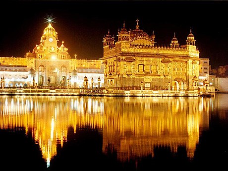 Harmandir Sahib (The Golden Temple) is culturally the most significant place of worship for the Sikhs. Maharaja Ranjit Singh rebuilt Harmandir Sahib in marble and copper in 1809, overlaid the sanctum with gold foil in 1830.[197]