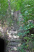 Vineyard cottage, vineyard, enclosure wall and stairs