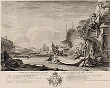 Gravure allégorique sur le don des vaisseaux vers 1762.jpg