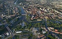 A Rába és a Mosoni-Duna találkozása Győrben