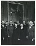 Thumbnail for File:Harry F. Byrd, Jr., Charles Mathias, Gerald R. Ford, Nicolae Ceausescu, Carl Albert, and George Aiken with others at the reception for President Nicolae Ceausescu of Romania. December 5, 1973.jpg