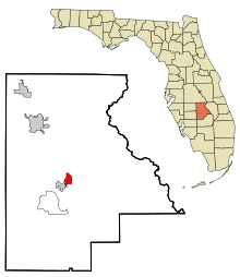 Highlands County Florida Incorporated and Unincorporated areas Sylvan Shores Highlighted.svg