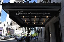 The hotel was renamed the "Fairmont Hotel Vancouver" in 2001. Hotel Vancouver canopy 02.jpg