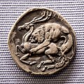 Hyele - 420-380 BC - silver didrachm - head of Athena - lion attacking stag - München SMS