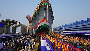 INS Himgiri during its launch ceremony.jpg