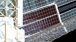 Newly deployed iROSA panel as seen from a zoom camera on the P6 Truss ISS new iROSA deployed.jpg