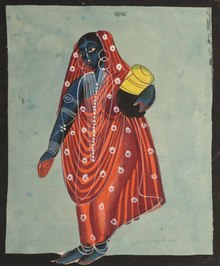 Wisnu sebagai Mohini di Kalighat gaya lukisan, Cleveland Museum of Art