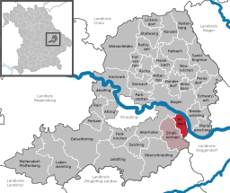 Läget för Irlbach i Landkreis Straubing-Bogen