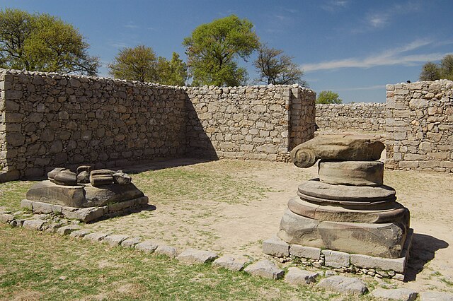 The Hellenistic temple with Ionic columns at Jandial, Taxila, Khyber Pakhtunkhwa, Pakistan. It is usually interpreted as a Zoroastrian fire temple fro
