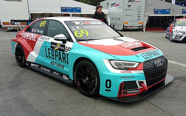 Vernay's Audi RS3 LMS car for TCR competition in 2018.