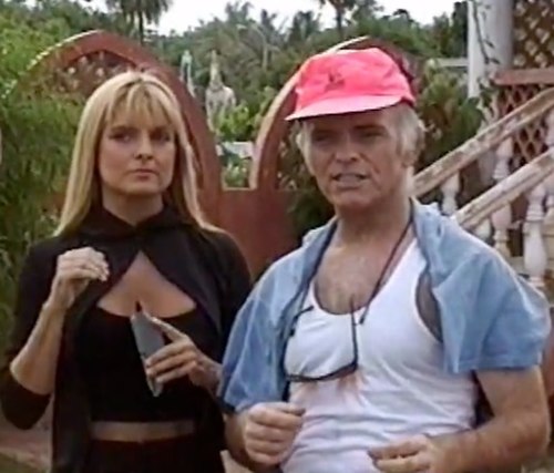 Cavanaugh (r), with Jillian Kesner-Graver, filming Inferno in 1996
