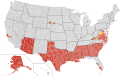 Jurisdictions under Section 5 oversight at time of Shelby v. Holder decision (2013)