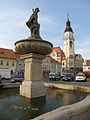 Brunnen mit der Statue des Hl. Florian