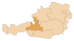 موقعیت ایالت زالتسبورگ در نقشهٔ اتریش