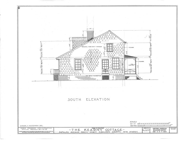 File:Kearny Cottage, Catalpa Avenue, Perth Amboy, Middlesex County, NJ HABS NJ,12-PERAM,3- (sheet 6 of 10).tif