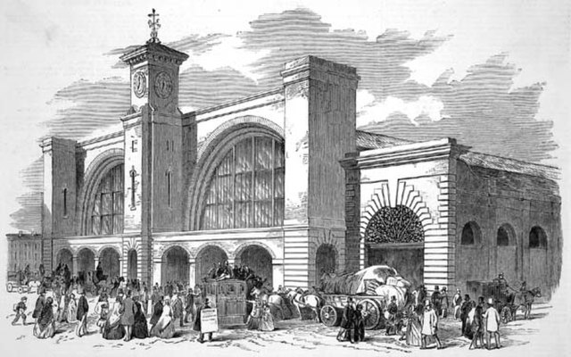 An illustration of King's Cross from 1852, shortly before its use by the Midland Railway
