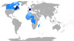 ფრანგული ენის გავრცელების არეალი მსოფლიოში