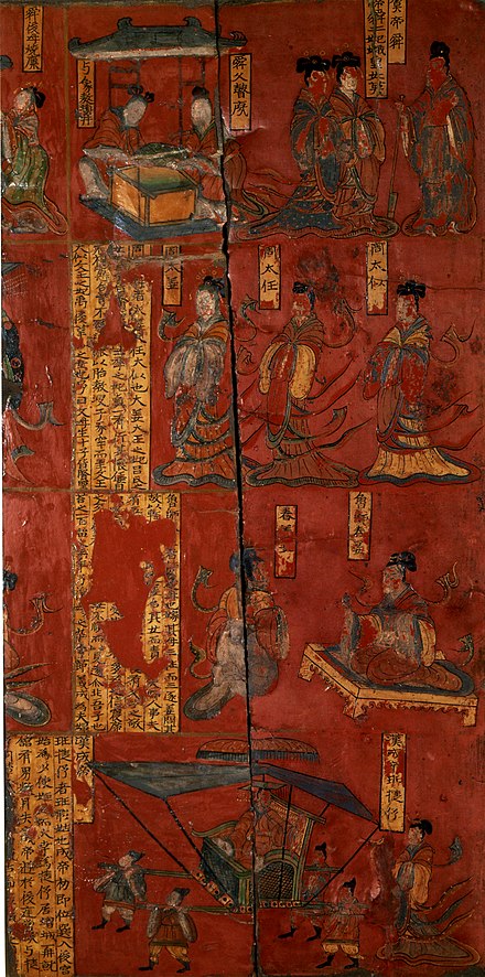Lacquer painting over wood, Northern Wei