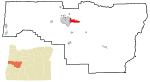 Lane County Oregon Incorporated and Unincorporated areas Springfield Highlighted.svg