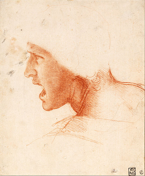 A study drawing by Leonardo for The Battle of Anghiari