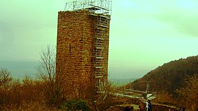 Le donjon du Weckmund en travaux.