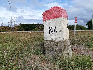 Kilometersteen op der N4
