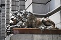 One of the lions in the courtyard