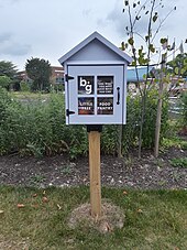 A Little Free Food Pantry in Fairfax County, Virginia, seen in June 2023 Little Free Food Pantry in front of the Mount Vernon Government Center 1.jpg