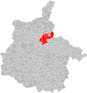 Charleville-Mézièresin Ardennen sydämessä sijaitsevan taajama-alueen sijainti