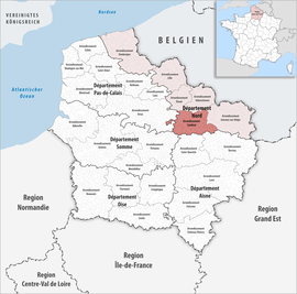 Местоположение в регионе Hauts-de-France 