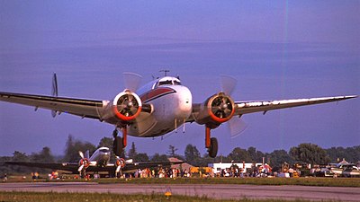 Lockheed Lodestar flying jumpers at Goderich