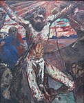 The Red Christ (1922), oil on panel, 129 x 108 cm., Pinakothek der Moderne, Munich