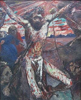 Den røde Kristus, olie på træ, 1922