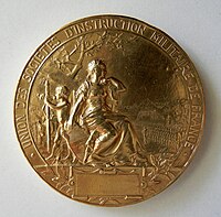Médaille Union des sociétés d'instruction militaire de France. , verso.