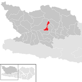 Poloha obce Mühldorf v okrese Spittal an der Drau (klikacia mapa)