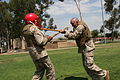 Marines training in improvised weapons